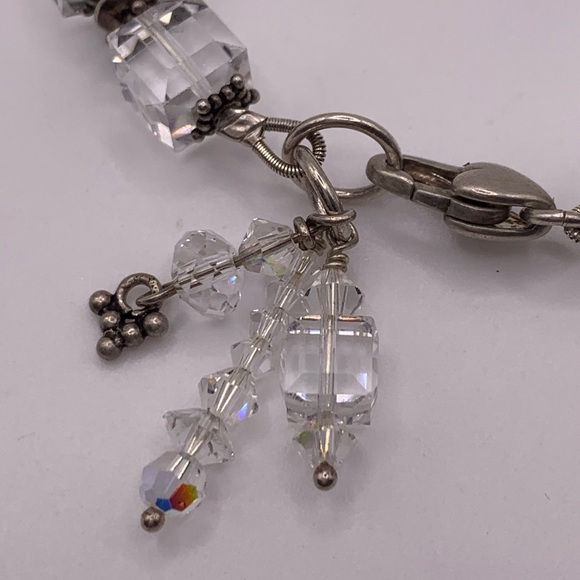 Vintage Swarovski Crystal sterling silver findings bracelet - Picture 4 of 4
